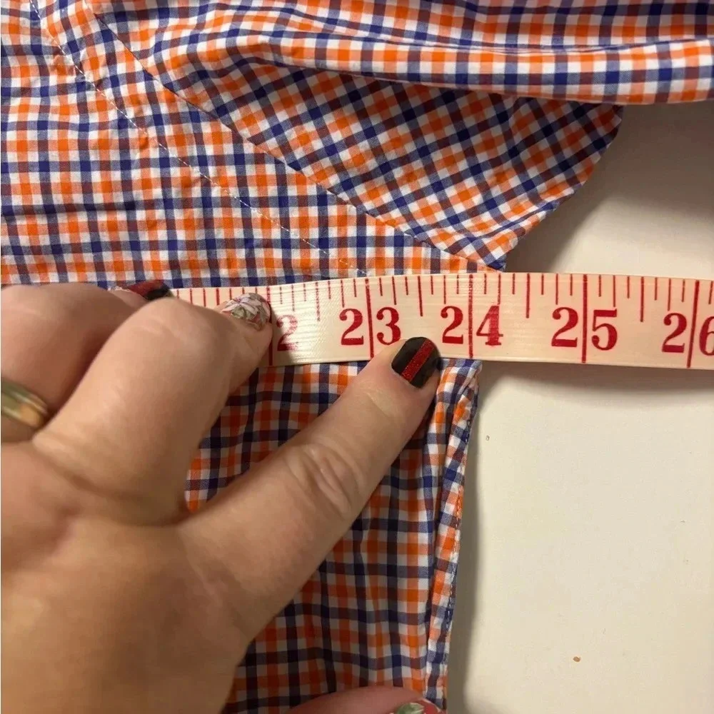 Polo Ralph Lauren Men’s Classic Plaid Button Down Shirt Size Large Orange Blue